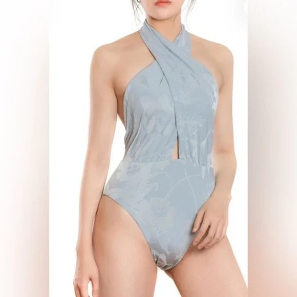 Wet Swimwear Luxe Yacht Carrie One Piece Swimsuit in Soft Blue